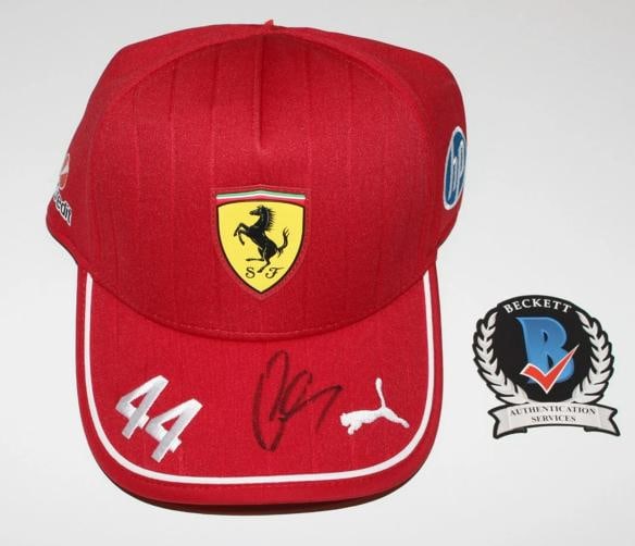LEWIS HAMILTON SIGNED FERRARI FORMULA 1 RACING HAT 44 F1 BECKETT COA SCUDERIA (1 of 4)