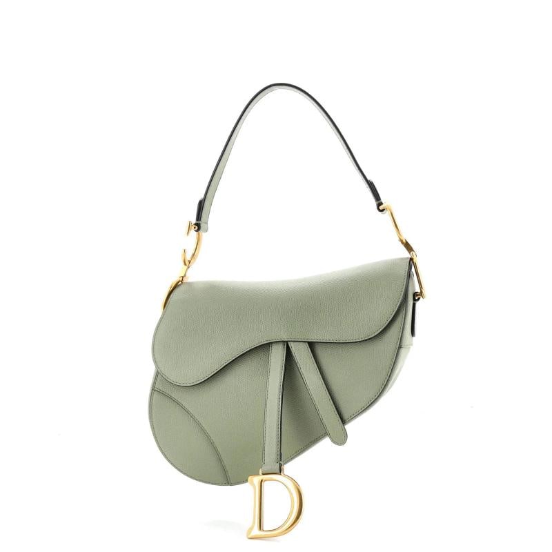Christian Dior Saddle Handbag Leather Medium: Condition Preowned GoodBrand Christian DiorExterior Material LeatherStyle Shoulder BagsExterior Color GreenDepartment WomenSize Medium 
