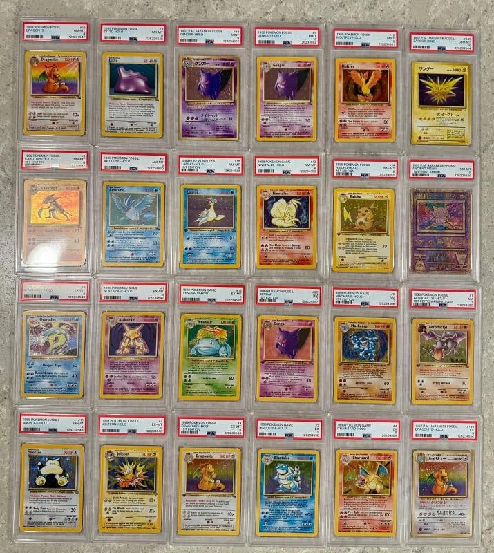 24 Pokemon PSA graded cards various characters grades like Charizard Gengar (1 of 1)