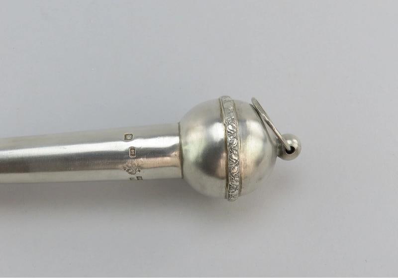 Rare Imperial Russian 1861 84 Silver Yad Torah Pointer St Petersburg Judaica - 4