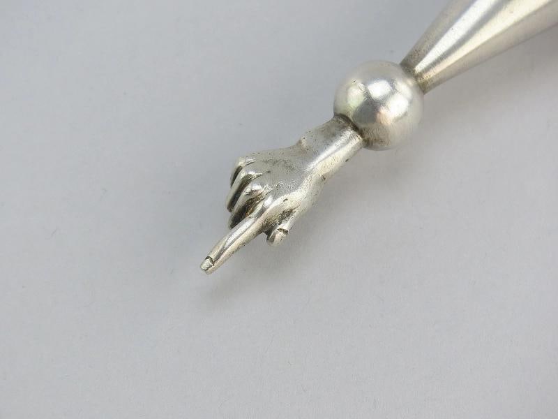 Rare Imperial Russian 1861 84 Silver Yad Torah Pointer St Petersburg Judaica - 7