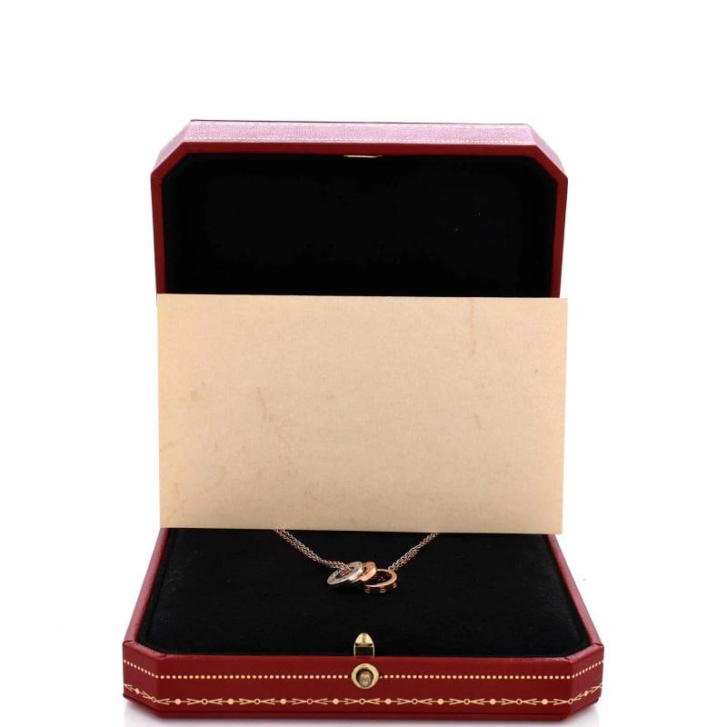 Cartier Love 3 Ring Pendant Necklace 18K Rose Gold and 18K White Gold with 6 - 2