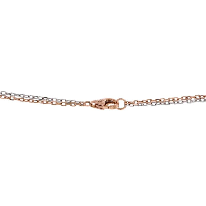 Cartier Love 3 Ring Pendant Necklace 18K Rose Gold and 18K White Gold with 6 - 4