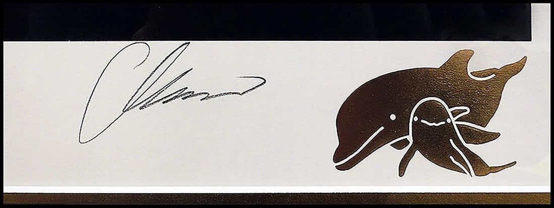 Christian Riese Lassen Sea Down Original Large Lithograph Dolphins Signed Art - 4