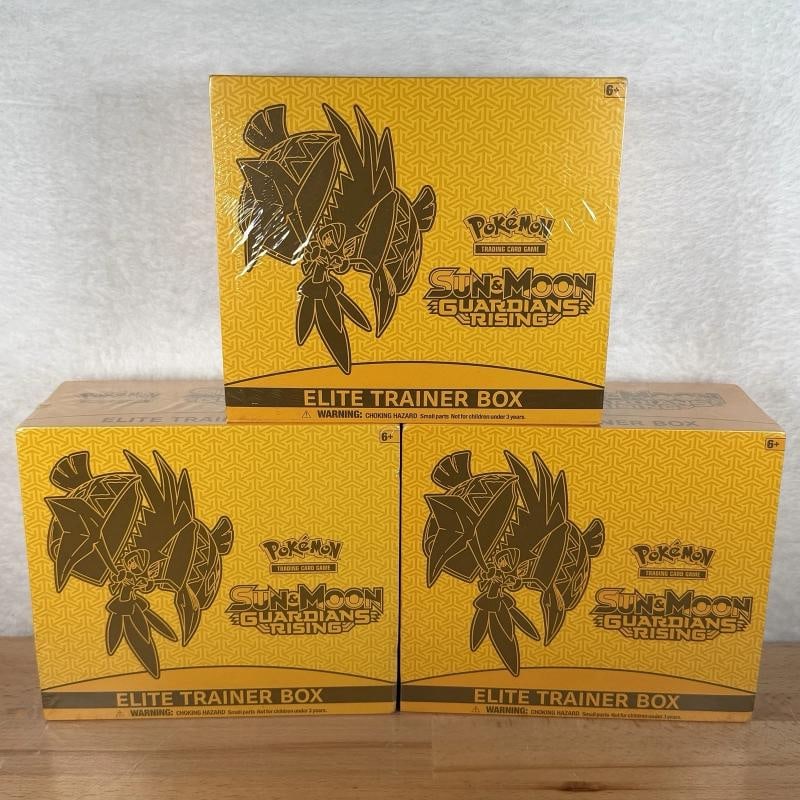New Factory Sealed Pokemon GUARDIANS RISING Elite Trainer Box ETB LOT OF 3: Condition NewFactory Sealed A brandnew unused unopened undamaged item including handmade items See the sellers listing for full details Card Size StandardAutographed NoSet SmGuardians RisingGame