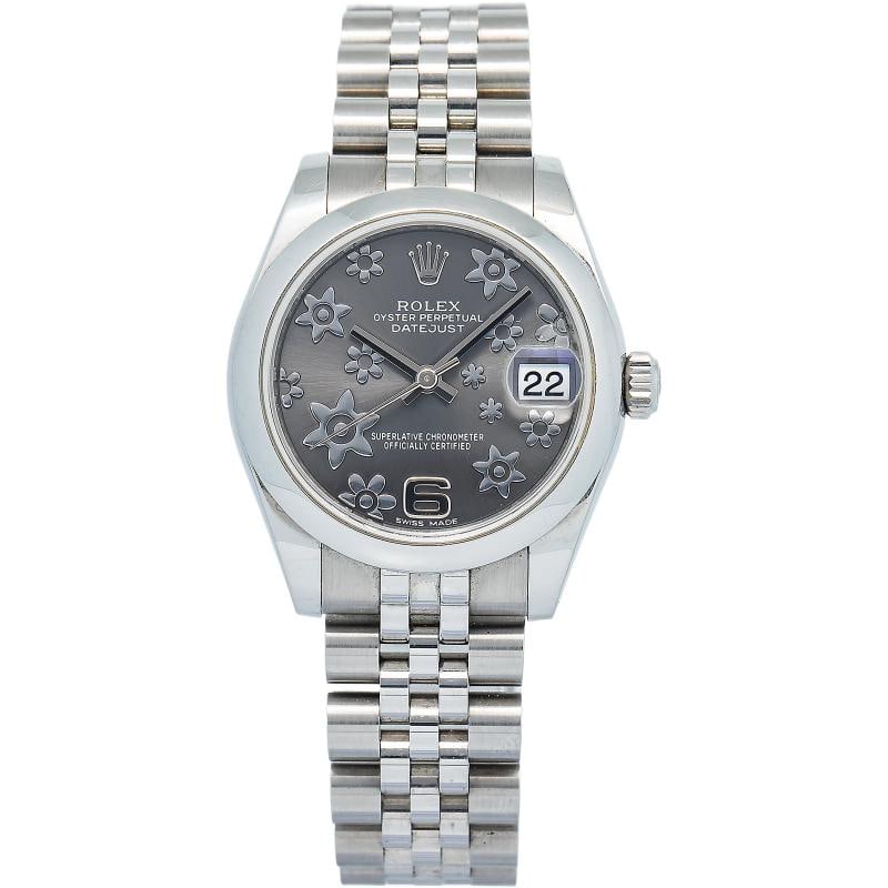 Rolex Datejust 178240 2016 Card Midsize SS Jubilee Grey Floral Dial Auto 31mm: Condition Preowned Good This item has been gently used but is in good condition It might have a few signs of wear like light scratches or tarnishing All imperfections should be shown and described in