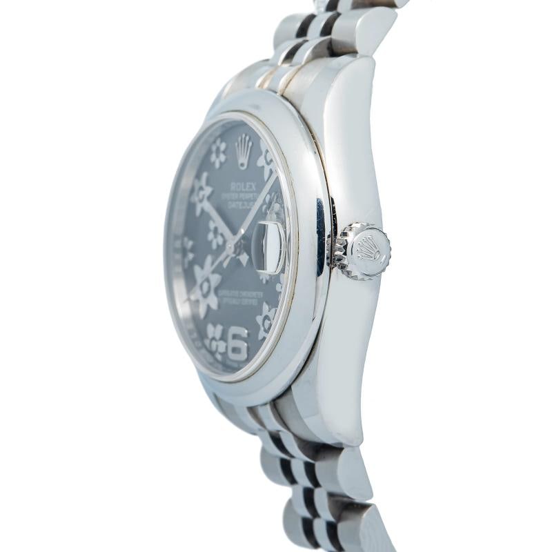 Rolex Datejust 178240 2016 Card Midsize SS Jubilee Grey Floral Dial Auto 31mm - 3