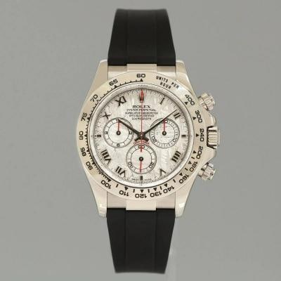 MINT Rolex Daytona White Gold 116519 Meteorite Roman Rubber Watch Box - 2
