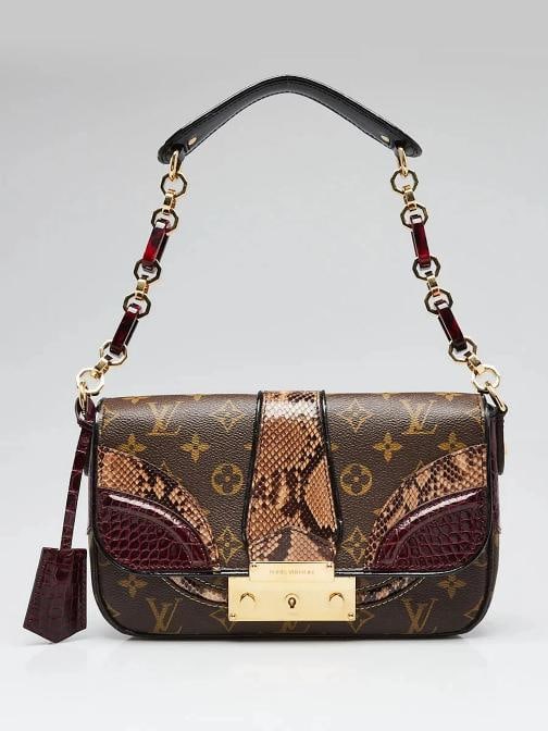 Louis Vuitton Limited Edition Monogram Bordeaux Canvas Exotic Monogramissime ...: Handle Drop: 8" Measurements: 9.25" L x 2" W x 6.25" H. Condition: Pre-owned - Good,Brand: Louis Vuitton,Exterior Material: Alligator,Coated Canvas,Python,Style: Clutches,Evening Bags,Everyday