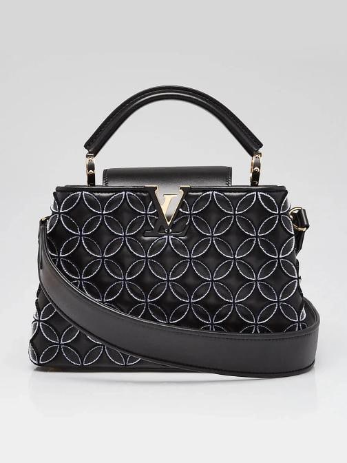 Louis Vuitton Black Tufted Flower Lambskin Leather Capucines BB Bag (1 of 12)