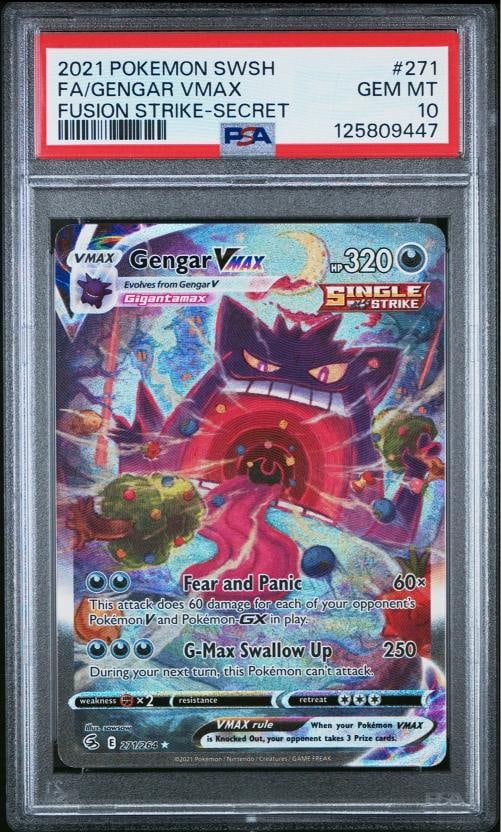 2021 POKEMON SWORD & SHIELD FUSION STRIKE SECRET FULL ART/GENGAR VMAX PSA 10 (1 of 2)