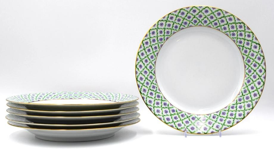 6 Le Tallec Hand Painted French Dinner Plates - Made for Barney's NYC - 2