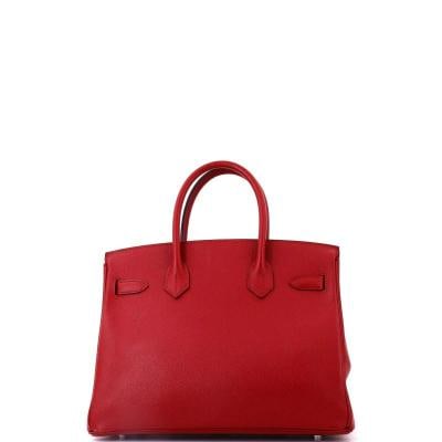 Hermes Birkin Handbag Red Epsom with Palladium Hardware 30 - 4