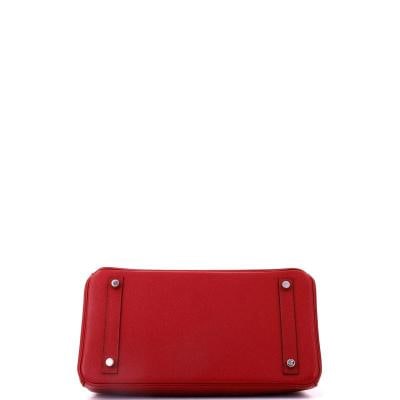 Hermes Birkin Handbag Red Epsom with Palladium Hardware 30 - 5