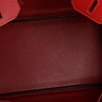 Hermes Birkin Handbag Red Epsom with Palladium Hardware 30 - 7