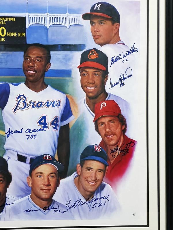 500 Home Run Club Auto Framed 28x30 Photo 11 Sigs Willie Mays Hank Aaron Beckett - 5