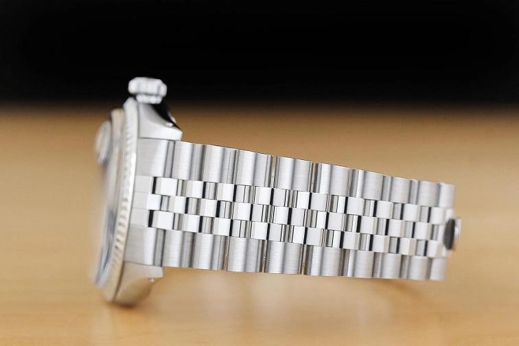 ROLEX MENS DATEJUST 1601 GREEN DIAL 18K WHITE GOLD STEEL WATCH w/ JUBILEE BAND - 5