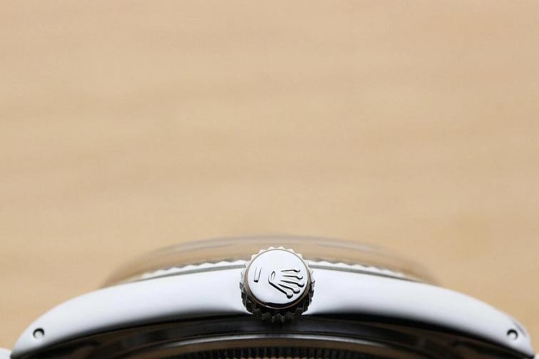 ROLEX MENS DATEJUST 1601 GREEN DIAL 18K WHITE GOLD STEEL WATCH w/ JUBILEE BAND - 8