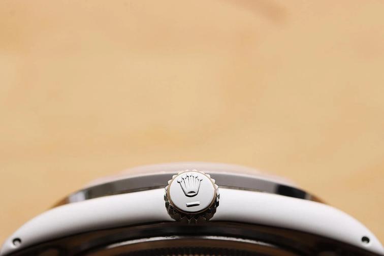 ROLEX DATEJUST 1601 18K GOLD STEEL ICE BLUE DIAMOND WATCH w/ OYSTER BRACELET - 9