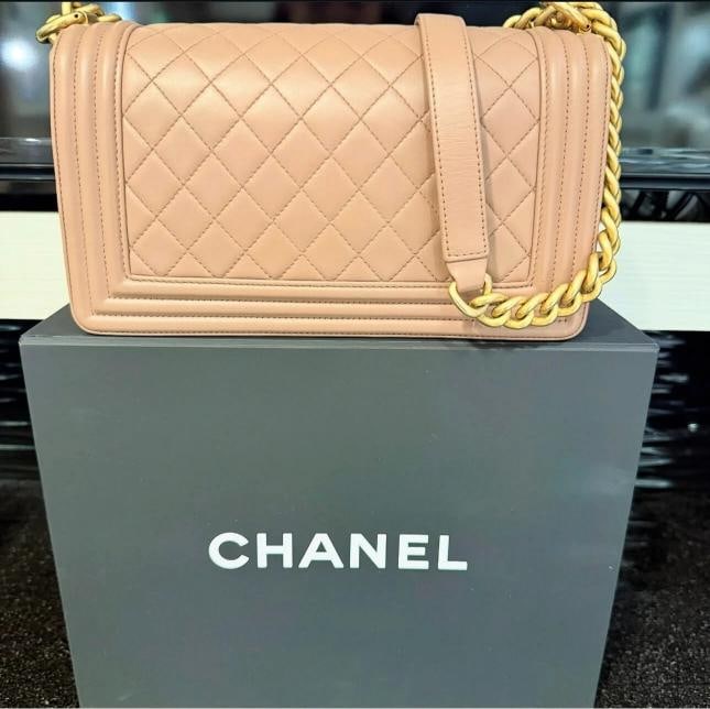 Chanel Old Medium Blush Lambskin Boy Bag quilted (2017-2018) - 5