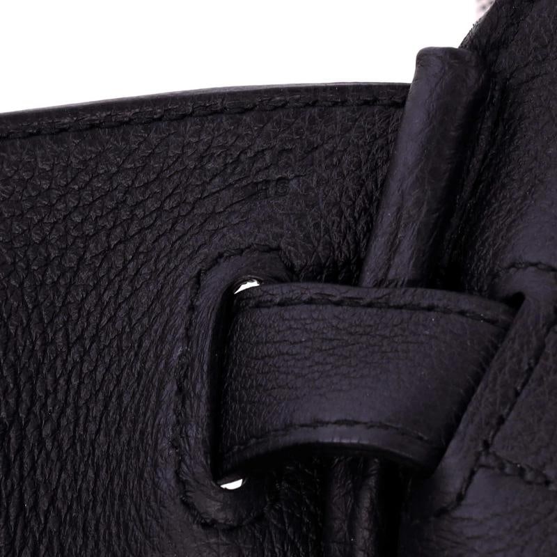 Hermes HAC Birkin Bag Criss Cross Toile and Black Evercolor with Palladium - 7