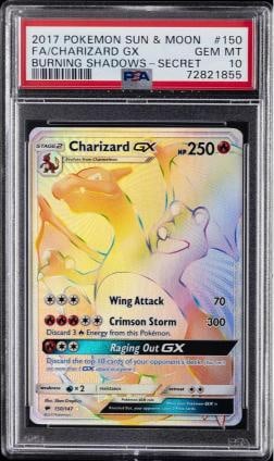 2017 POKEMON SUN & MOON BURNING SHADOWS SECRET #150 FULL ART/CHARIZARD GX PSA 10: Condition: Graded - PSA 10: Professionally graded ,Graded: Yes,Set: 2017 POKEMON SUN & MOON BURNING SHADOWS,Game: PokÃƒÂ©mon TCG,Character: FULL ART/CHARIZARD GX,Card Name: FULL