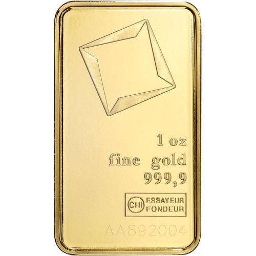 1 oz. Gold Bar - Valcambi Suisse - 999.9 Fine in Assay - 3