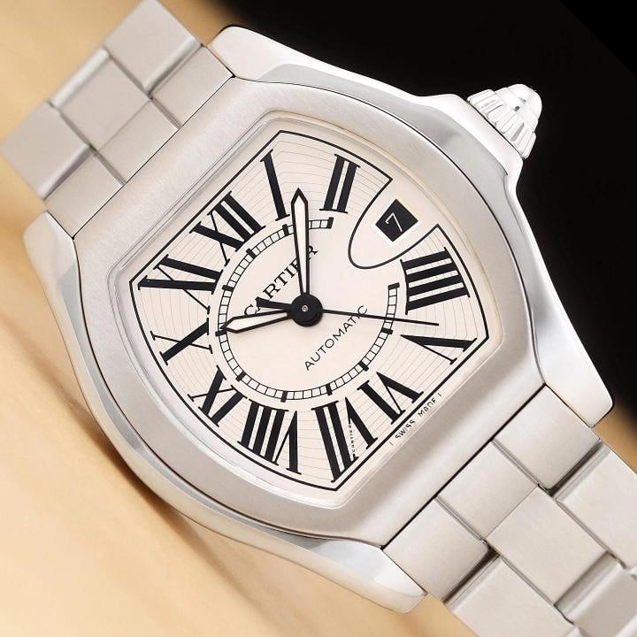 2012 PAPER CARTIER ROADSTER MEN W6206017 41MM SILVER ROMAN STAINLESS STEEL WATCH: Condition: Pre-owned - Good,Brand: CARTIER,Department: Mens,Movement: Mechanical (Automatic),Display: Analog,Band Material: Stainless Steel,Style: Dress/Formal, Luxury, Luxury: Dress Styles,Watch Shap