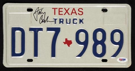 Johnny Cash Signed Autographed Texas License Plate PSA DNA COA (1 of 6)