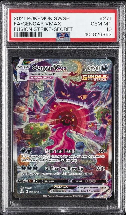 2021 POKEMON SWORD & SHIELD FUSION STRIKE SECRET FULL ART/GENGAR VMAX PSA 10 (1 of 1)