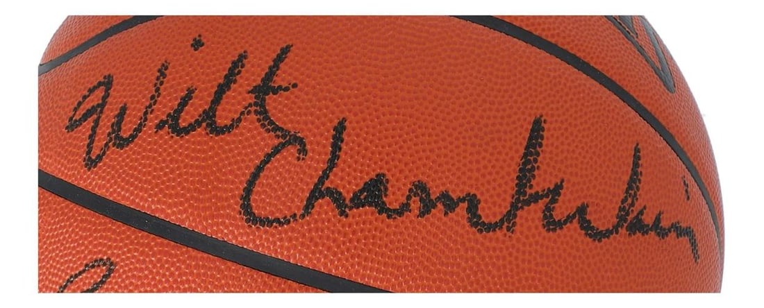 Wilt Chamberlain & Bill Russell Signed Official NBA Game Basketball JSA COA - 5