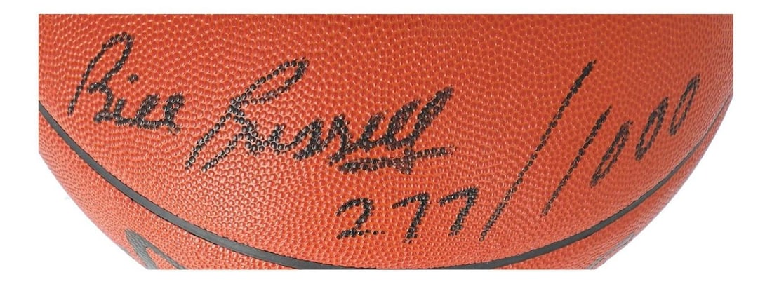 Wilt Chamberlain & Bill Russell Signed Official NBA Game Basketball JSA COA - 6