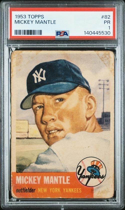 1953 Topps #82 Mickey Mantle PSA 1 PR HOF New York Yankees (1 of 2)