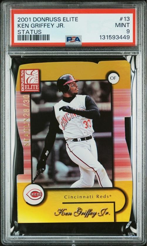 2001 Donruss Elite #13 Ken Griffey Jr. Status /30 PSA 9 MINT (1 of 2)