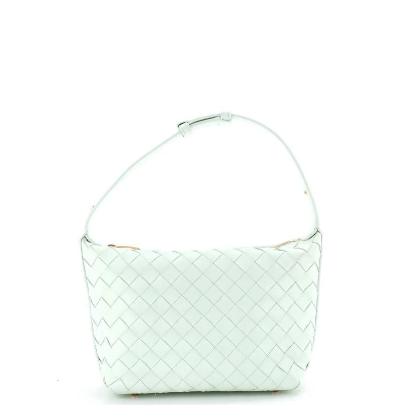 Bottega Veneta Wallace Shoulder Bag Intrecciato Nappa Mini: Accessories: Dust Bag Measurements: Height 7", Width 8", Depth 4". Condition: Pre-owned - Excellent,Brand: Bottega Veneta,Exterior Material: Leather,Style: Shoulder Bags,Exterior Color: