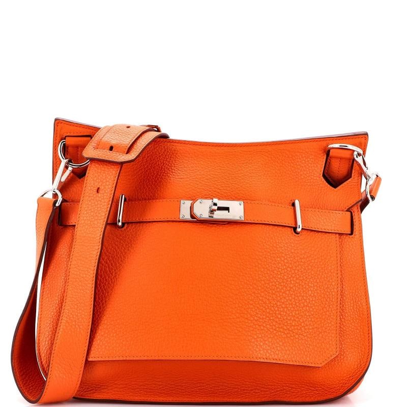 Hermes Jypsiere Bag Clemence 34: Accessories: With Strap Measurements: Handle Drop None", Height 11", Width 13", Depth 6", Strap Drop 19-23". Condition: Pre-owned - Good,Brand: Hermes,Exterior Material: Leather,Style: Cross Body
