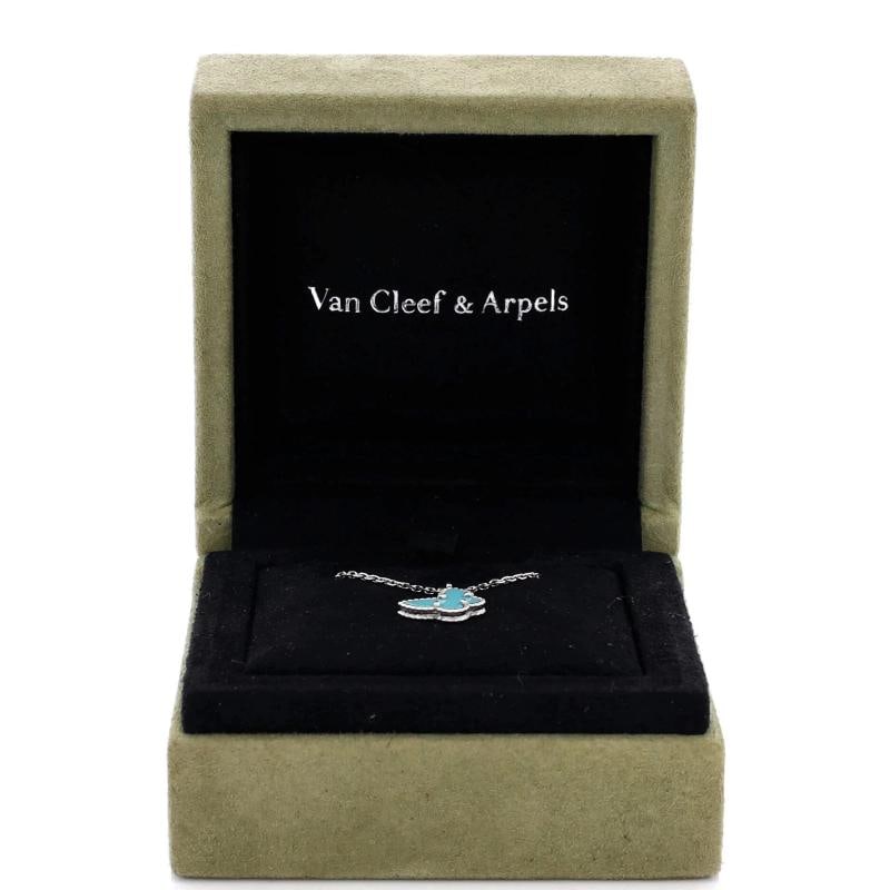 Van Cleef & Arpels Sweet Alhambra Butterfly Pendant Necklace 18K White Gold - 2
