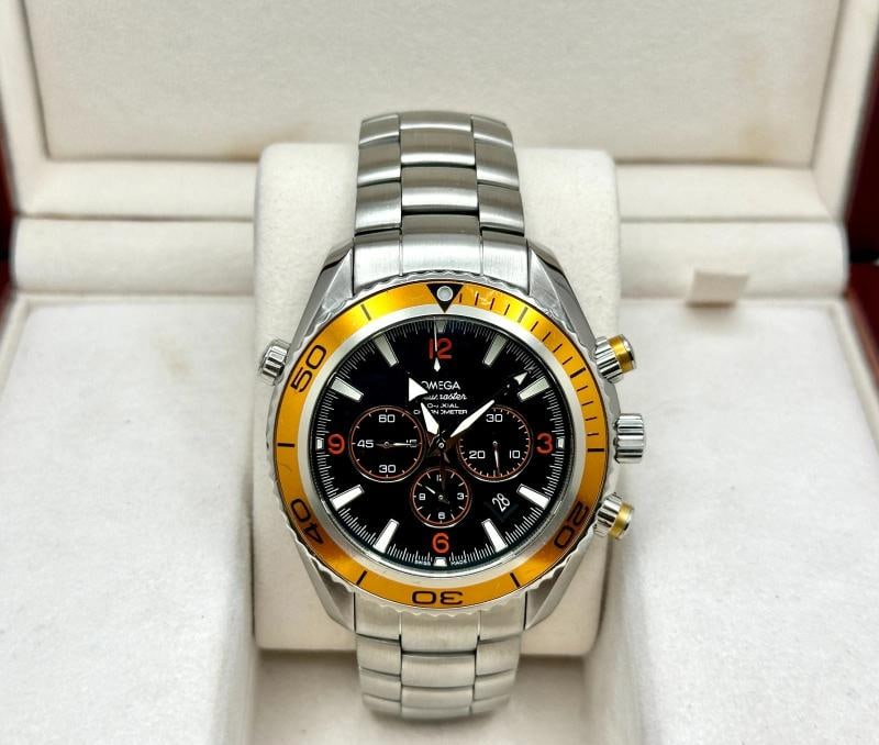 Omega Seamaster Planet Ocean 600M 2218.50.00 45.5mm Orange Bezel Steel Box - 2