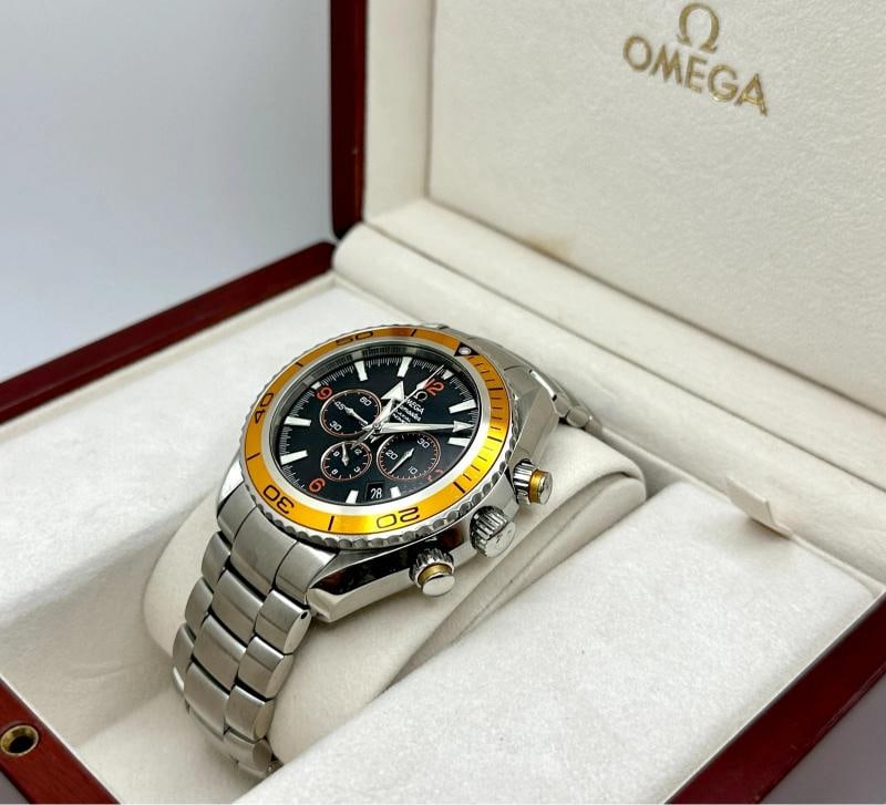 Omega Seamaster Planet Ocean 600M 2218.50.00 45.5mm Orange Bezel Steel Box - 3