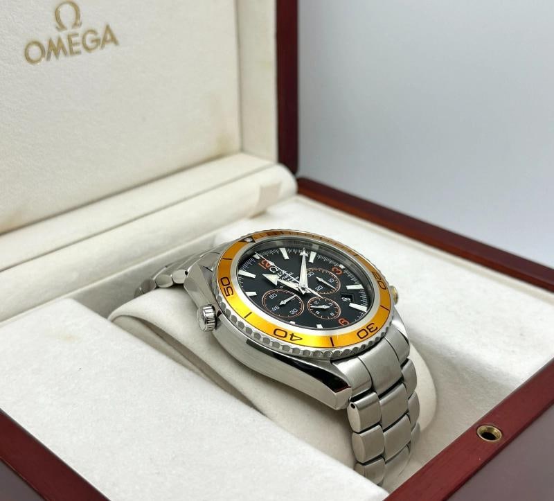 Omega Seamaster Planet Ocean 600M 2218.50.00 45.5mm Orange Bezel Steel Box - 5
