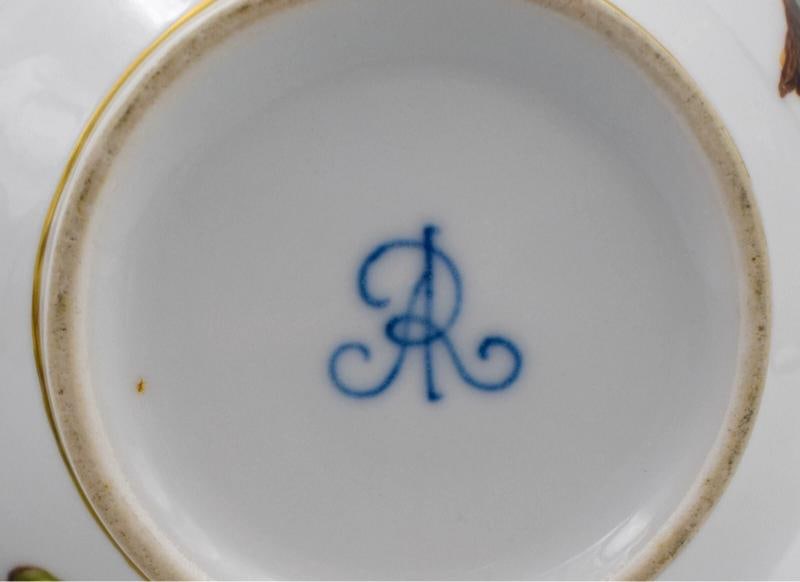 Pair of Dresden Helena Wolfson Hand Painted Bird Vases with A/R Mark - 9