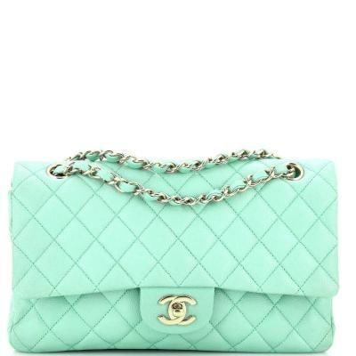 Chanel Classic Double Flap Bag Quilted Caviar Medium: Accessories: Authenticity Card Measurements: Handle Drop 9", Height 6", Width 10", Depth 3", Strap Drop 17". Condition: Pre-owned - Good,Brand: Chanel,Exterior Material: Leather,Style: Shoulder