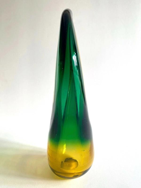 MID CENTURY MODERN SEGUSO MURANO ART GLASS SOMMERSO SCULPTURAL BASKET BOWL VASE - 10