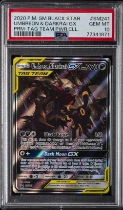 2020 POKEMON SM BLACK STAR PROMO #SM241 UMBREON & DARKRAI GX PSA 10 (1 of 2)