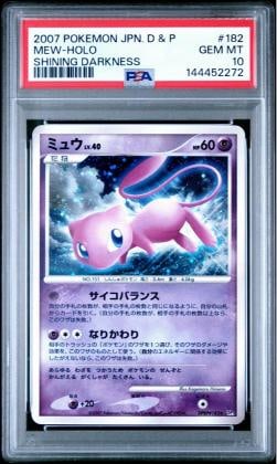2007 POKEMON JPN DIAMOND & PEARL SHINING DARKNESS #182 MEW-HOLO PSA 10: Condition: Graded - PSA 10: Professionally graded ,Graded: Yes,Set: 2007 POKEMON JAPANESE DIAMOND & PEARL SHINING D...,Game: PokÃƒÂ©mon TCG,Character: MEW-HOLO,Card Name: MEW-HOLO,