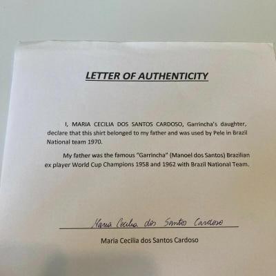 Pele Game Used 1970 Brazil National Soccer Jersey With Sports Investors COA - 10