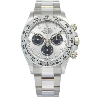 Rolex Daytona 116509 MINT 18k GHOST White Gold Silver Dial Auto Men's Watch 40mm: Condition: Pre-owned - Good: This item has been gently used but is in good condition. It might have a few signs of wear, like light scratches or tarnishing. All imperfections should be shown and