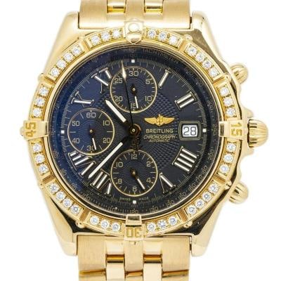 Breitling Crosswind K13055 W/Box Factory Diamond 18K Black Dial Auto Men's 44mm: Case Size 44mm Wrist Fit 7.25inches Box yes Papers no Condition Ã¢â‚¬â€ Used - Good Full Specifications Brand Breitling Model Crosswind Customized No