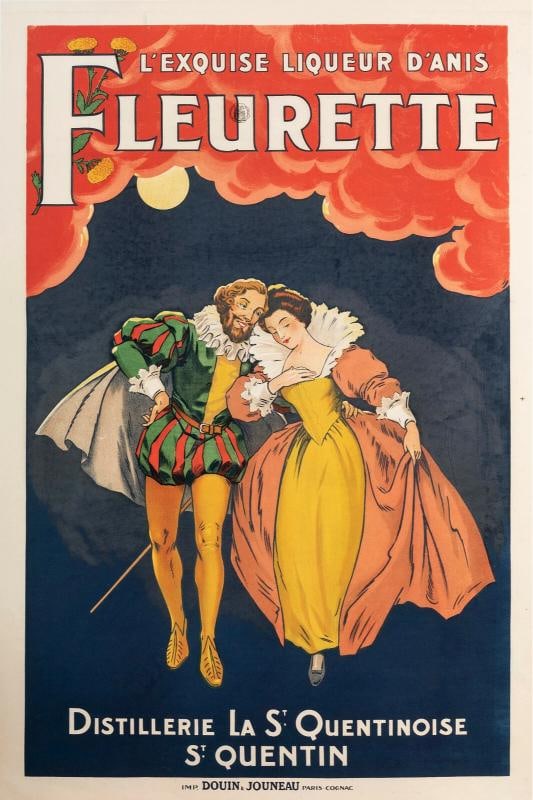 Original Vintage Poster - L'exquise Liqueur d'Anis Fleurette - Liquor - 1925: Condition: Used,Features: Signed,Width (Inches): 31,Listed By: Dealer or Reseller,Subject: Liquor,Size: Large (up to 60in.),Height (Inches): 45,Date of Creation: 1900-1949,Artist: Anonymous,Year of