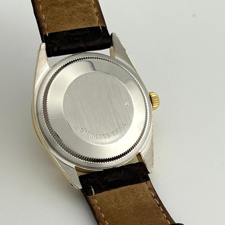 Rolex Oyster Perpetual Date 1550 34mm Champagne Dial 14k Gold Stainless Steel - 6